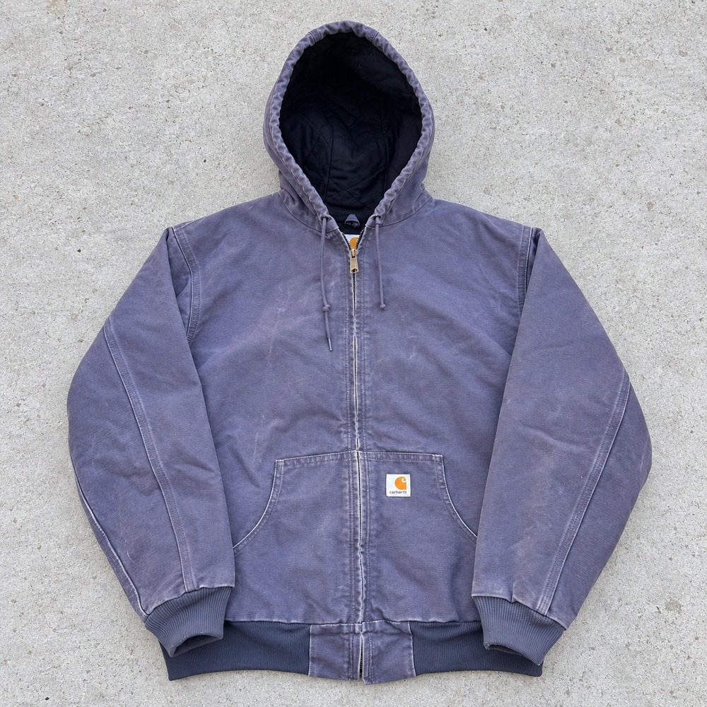 Carhartt WJ130 COA Faded Purple Duck Canvas Quilted Active Jacket Large 12/14